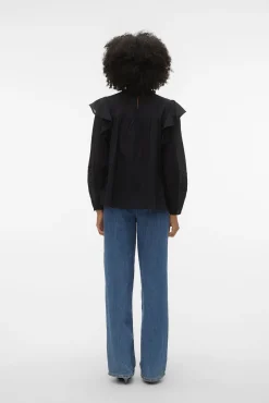 Vero Moda T-Shirts-Blusa plumeti com top Preto