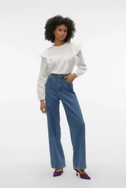 Vero Moda T-Shirts-Blusa plumeti com top Branco