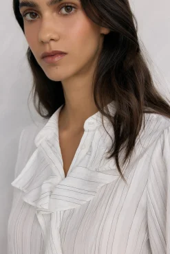 Pedro del Hierro Blusas-Blusa riscas com folho Vários