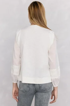 Pedro del Hierro T-Shirts|Blusas-Blusa romântica Ecru