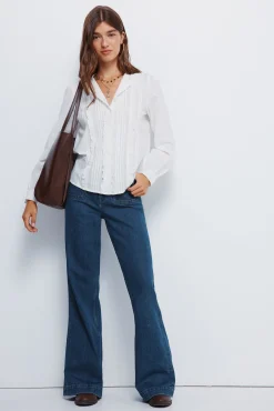 Springfield Blusas-Blusa romântica de schiffly cru