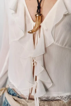 High Spirits Blusas-Blusa Twisty bege