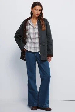 Springfield Blusas-Blusa xadrez cru