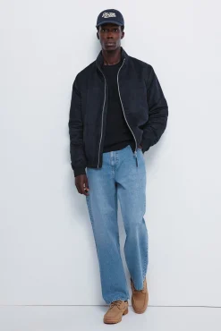 Springfield Casacos-Blusão acolchoado com efeito de camurça azul