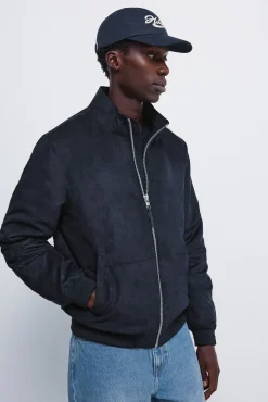 Springfield Casacos-Blusão acolchoado com efeito de camurça azul