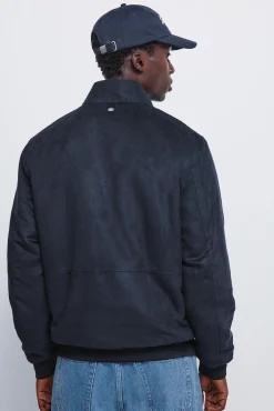 Springfield Casacos-Blusão acolchoado com efeito de camurça azul