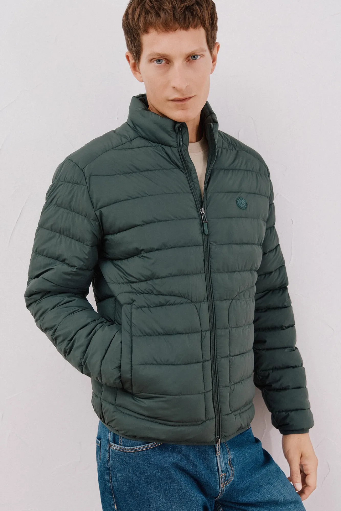 Cortefiel Casacos|Sobretudos-Blusão acolchoado ultralight Verde