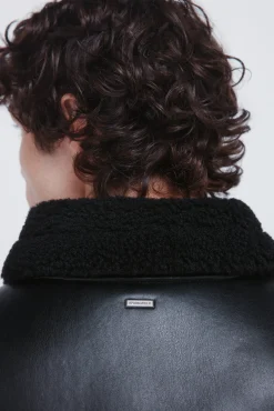 Springfield Casacos-Blusão aviador dupla face com efeito couro preto