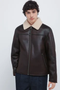 Springfield Casacos-Blusão aviador efeito camurça dupla face cru