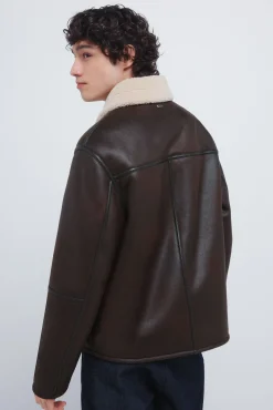 Springfield Casacos-Blusão aviador efeito camurça dupla face cru