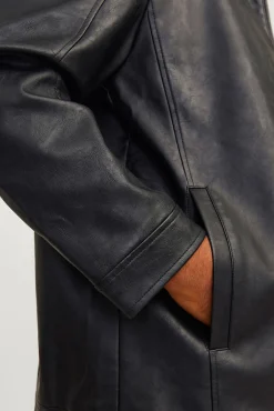 Jack & Jones Casacos-Blusão com efeito couro PLUS preto
