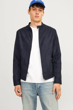 Jack & Jones Casacos-Blusão com efeito de couro preto