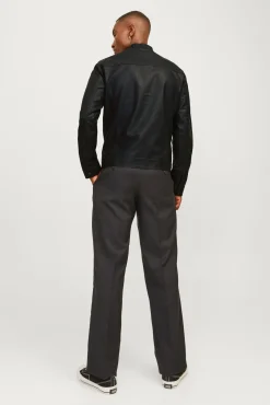 Jack & Jones Casacos-Blusão com efeito de couro preto