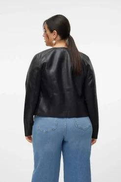 Vero Moda Curve Sobretudos-Blusão com efeito de pele Curve Preto