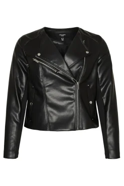 Vero Moda Curve Sobretudos-Blusão com efeito de pele Curve Preto