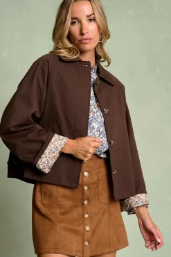 Polín Et Moi Sobretudos-Blusão com gola Lucca Castanho