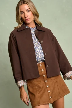 Polín Et Moi Sobretudos-Blusão com gola Lucca Castanho