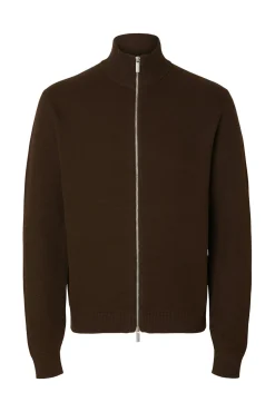 Selected Camisolas-Blusão com malha 100% algodão orgânico Castanho