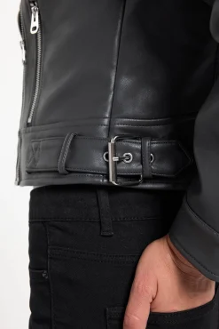 Vero Moda Sobretudos-Blusão curta com efeito de couro Cinzento