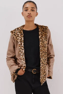 Cortefiel Sobretudos|Casacos-Blusão curto reversível efeito pelo Tostado