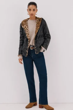 Cortefiel Sobretudos|Casacos-Blusão curto reversível efeito pelo Preto