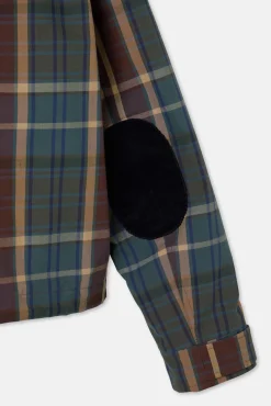 Silbon Sobretudos-Blusão de borrego xadrez encerada Verde