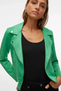 Vero Moda Sobretudos-Blusão de camurça com tachas Verde