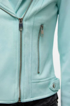 Vero Moda Sobretudos-Blusão de camurça com tachas Azul