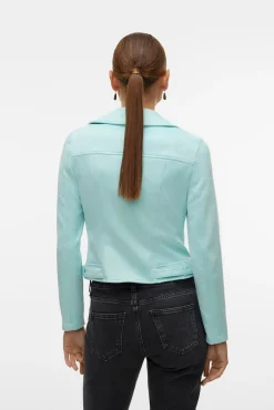 Vero Moda Sobretudos-Blusão de camurça com tachas Azul