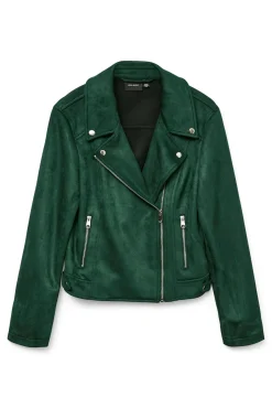 Vero Moda Sobretudos-Blusão de camurça com tachas Verde