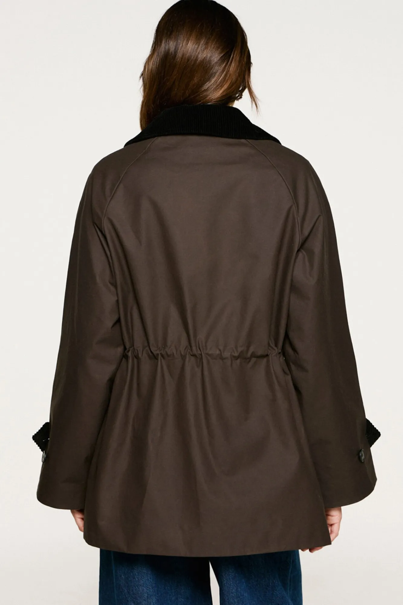 Selected Sobretudos|Casacos-Blusão de gola de veludo cotelê 100% algodão orgânico Castanho