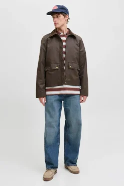 Jack & Jones Casacos-Blusão de gola de veludo cotelê castanho