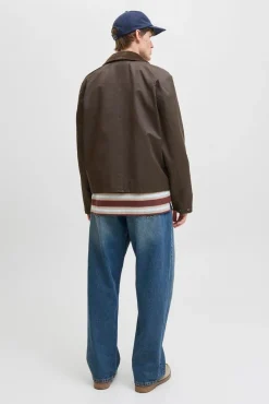 Jack & Jones Casacos-Blusão de gola de veludo cotelê castanho