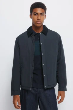 Springfield Casacos-Blusão de gola de veludo cotelê verde