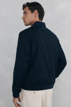 Pedro del Hierro Casacos-Blusão de lã estilo bomber Azul
