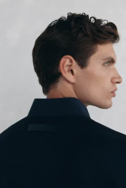 Pedro del Hierro Casacos-Blusão de lã estilo bomber Azul