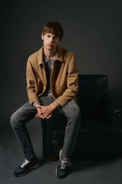 OOTO Casacos-Blusão de mistura de lã Castanho