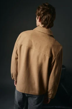 OOTO Casacos-Blusão de mistura de lã Castanho