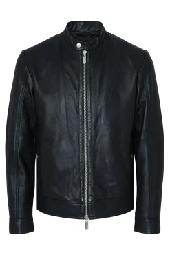 Selected Casacos-Blusão de pele Preto