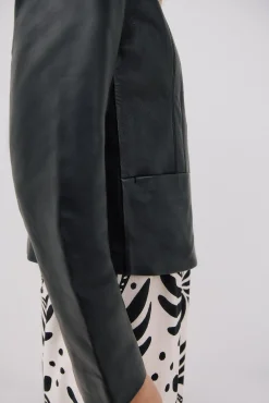 Cortefiel Sobretudos-Blusão de pele biker Preto