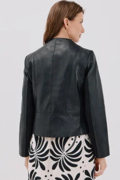 Cortefiel Sobretudos-Blusão de pele biker Preto