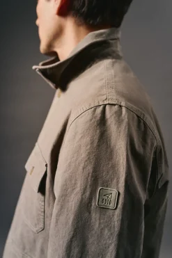 OOTO Casacos-Blusão de trabalho com gola de veludo cotelê Verde