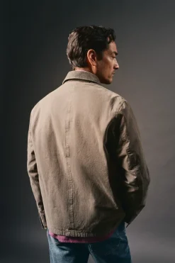 OOTO Casacos-Blusão de trabalho com gola de veludo cotelê Verde