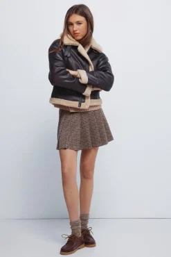 Springfield Sobretudos|Casacos-Blusão dupla face com gola de pele castanho