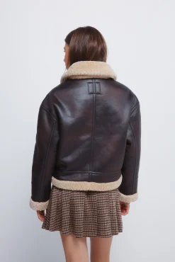 Springfield Sobretudos|Casacos-Blusão dupla face com gola de pele castanho