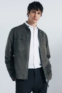 Springfield Casacos-Blusão efeito camurça bege