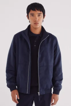 Springfield Casacos-Blusão efeito camurça azul