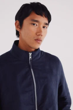 Springfield Casacos-Blusão efeito camurça azul