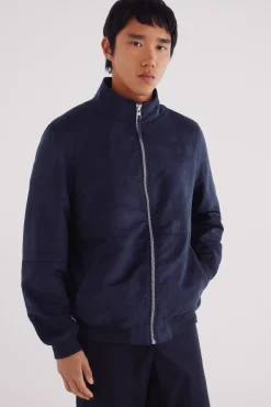 Springfield Casacos-Blusão efeito camurça azul