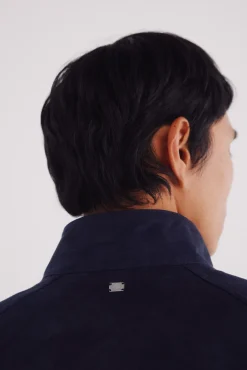 Springfield Casacos-Blusão efeito camurça azul